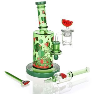 pulsar fruit series watermelon zkittles glow in the dark dab rig kit | 8" | 14mm f