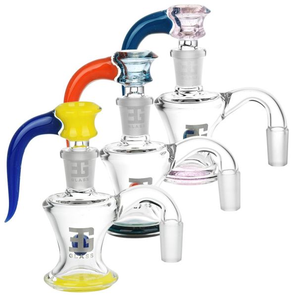 eg glass horned herb slide & dry ash catcher set | 3.25" | 14mm | colors vary