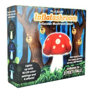 pulsar inflatashroom | vinyl mushroom with remote control led light 3ft