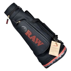 raw multi compartment cone black duffel bag 21"x9"