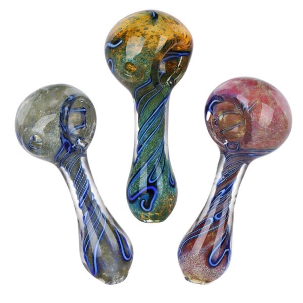 electric mayhem glass spoon pipe | 3.25" | colors vary