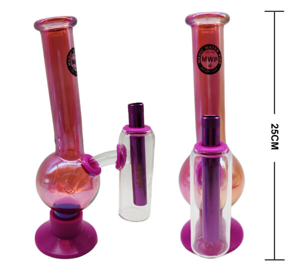 medium bent bubble purple with chamber 25cm